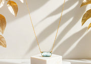 Ocean Topaz Pendant Necklace with gold-plated finish